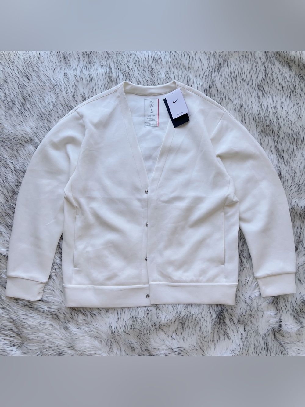 Nike 24/7 Impossibly Soft Cardigan Top Bone White